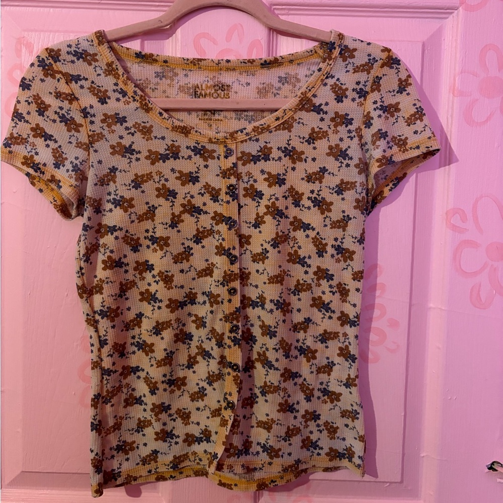 Orange floral shirt